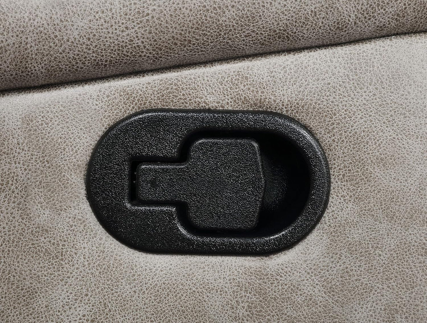 Taupe Recliner Loveseat With Center Console Manual Recline