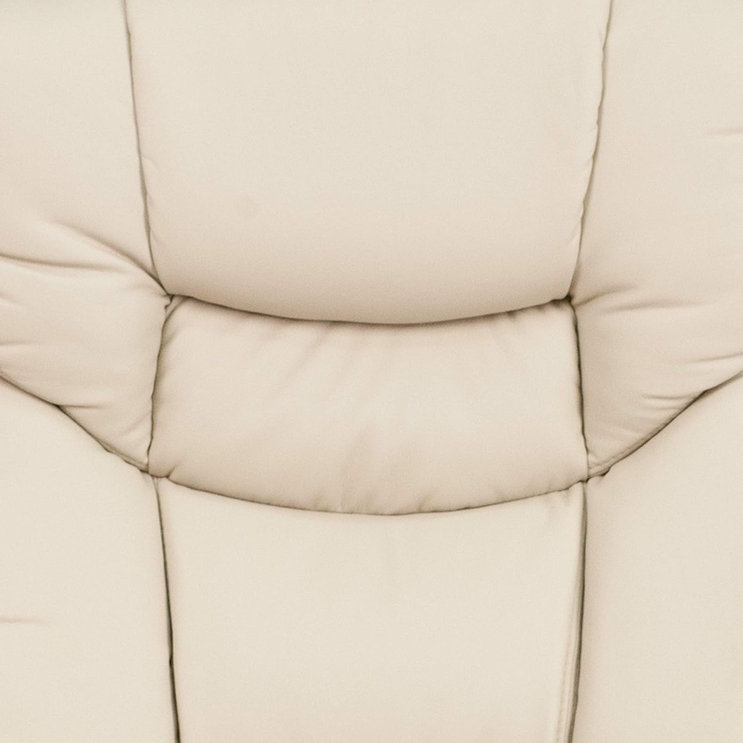 Beige Leathersoft Upholstered Recliner With Ottoman