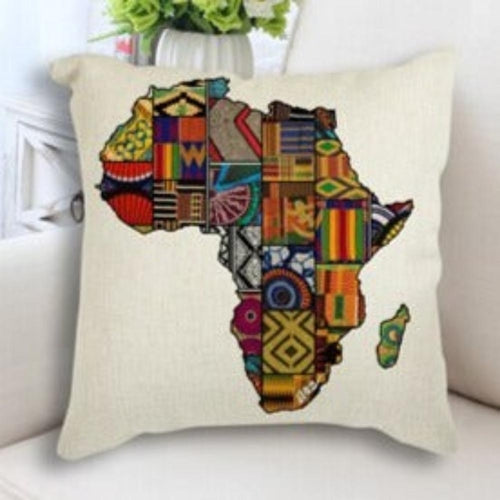 African Map Art Cushion Case - Decorative Pillow