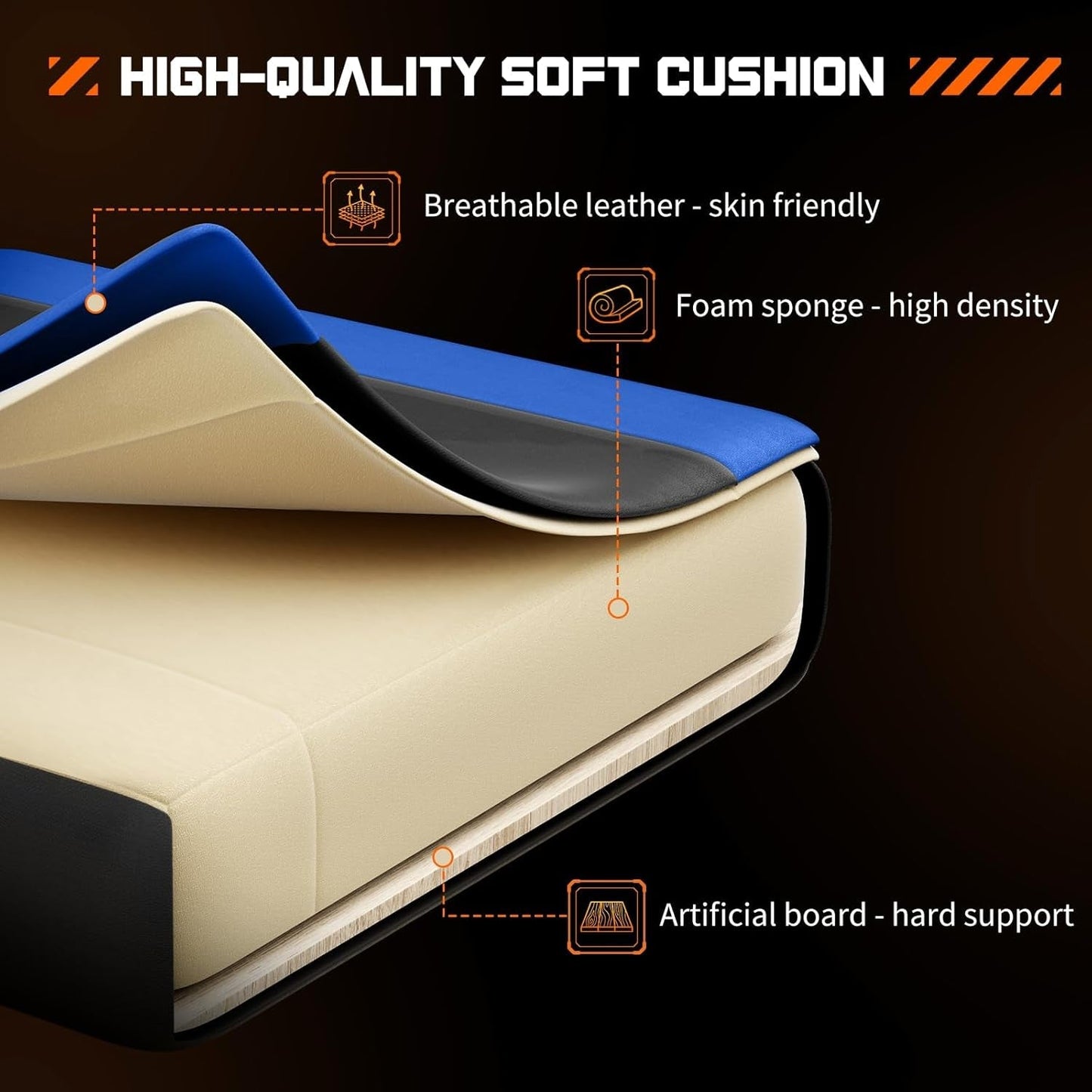 Blue Ergonomic Gaming Desk Chair With Footrest And Lumbar Support