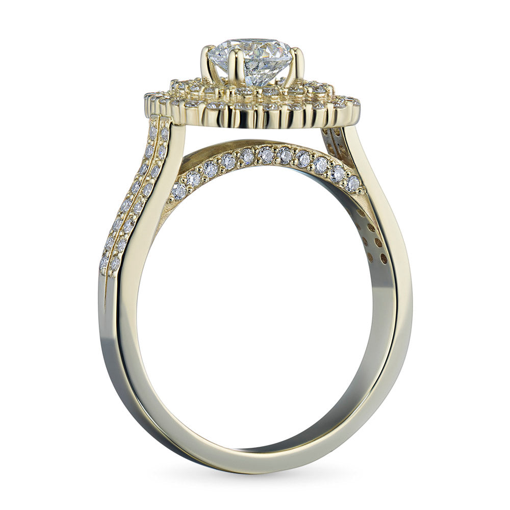 Yellow Gold Ring with 99 Round-Cut Lab-Created Diamonds 1.387 CT.TW