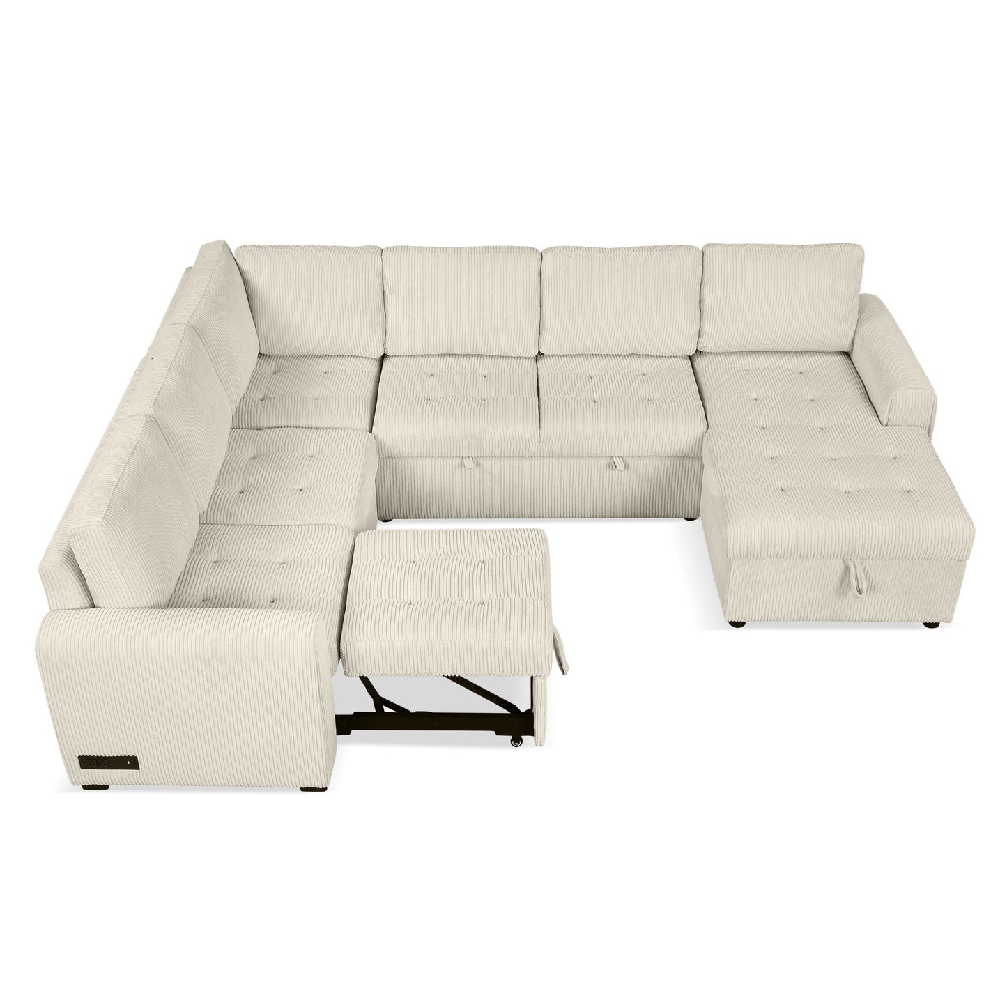 107.5" U-shaped Sofa Sectional Sofa Pull-out Sofa bed with a Storage
