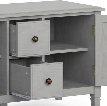 72 Inch Solid Wood TV Stand Fog Grey Up To 80 Inches