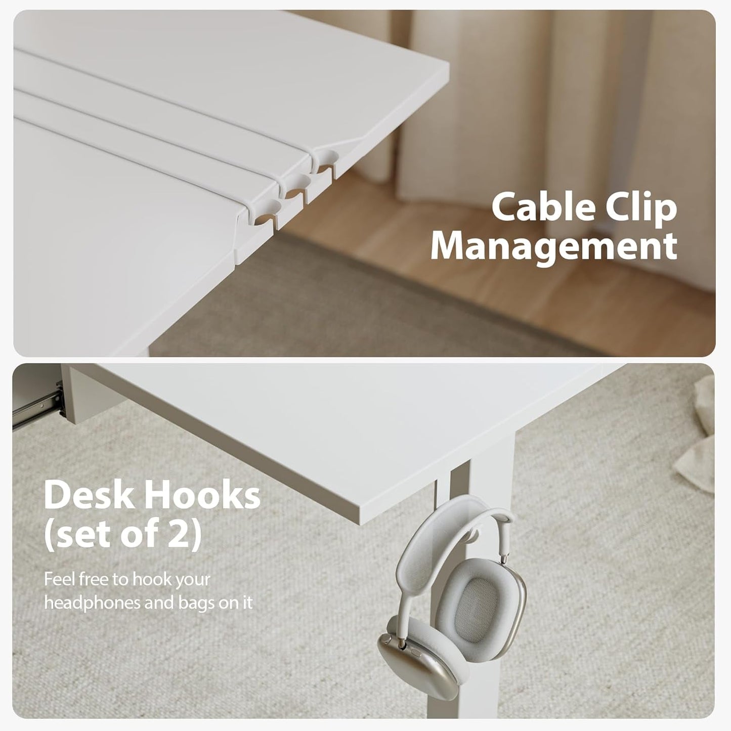 Electric L Shaped Standing Desk 63X55 White Sit Stand