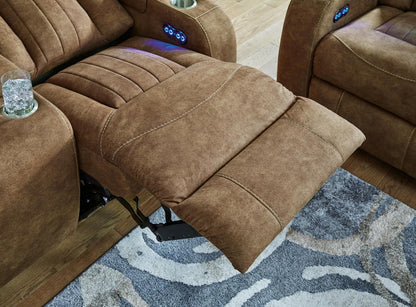 Wolfridge Dark Brown Power Recliner With USB Ports