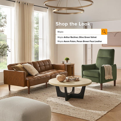 Arthur Olive Green Velvet Recliner Chair With 3 Positions