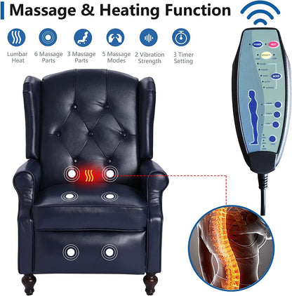 Wingback Massage Recliner Chair With Heat And Comfort