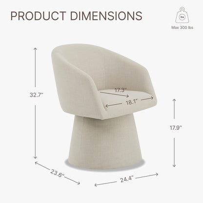 360 Degree Modern Swivel Linen Dining Chairs Set Of 4