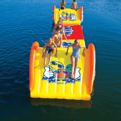 WOW Watersports 19-2210 Slide N Smile Floating 2 Lane Waterslide w