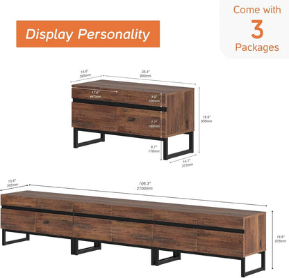 3 In 1 Modern TV Stand For TVs Up To 110 Inches With Storage Cabinets
