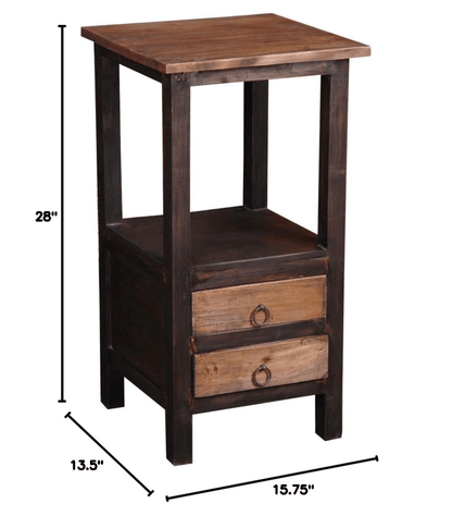 Sunset Trading Distressed Black And Raftwood Brown Two Drawer End