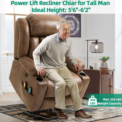 Tall Man Lift Recliner With Massage For Extended Comfort