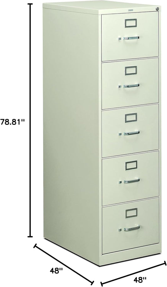 5 Drawer Filing Cabinet 310 Series Full Suspension Gray