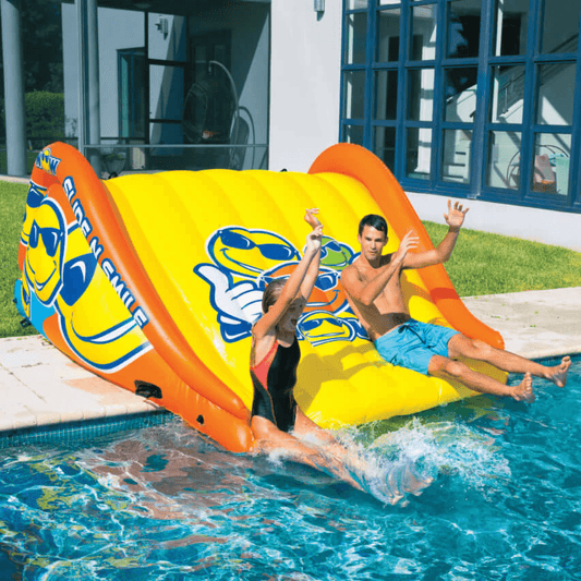 WOW Watersports 19-2210 Slide N Smile Floating 2 Lane Waterslide w