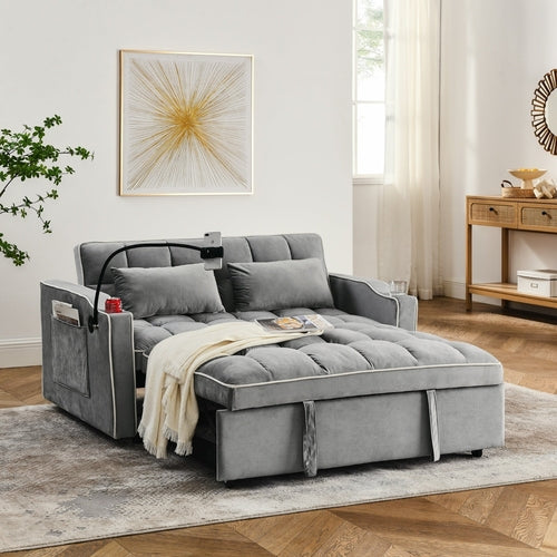 55.51 Inch Versatile Foldable Sofa Bed In 3 Lengths, Modern Sofa Sofa