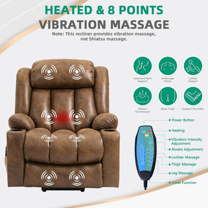 Tall Man Lift Recliner With Massage For Extended Comfort