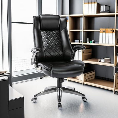 Ergonomic High Back Leather Office Chair For Home Use