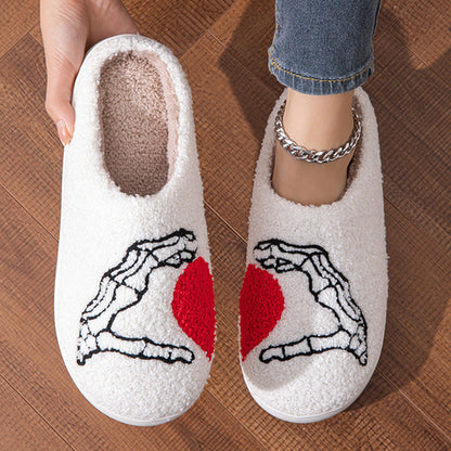 Funny Halloween Love Skull-hand Slippers Home Non-slip Soft Bottom