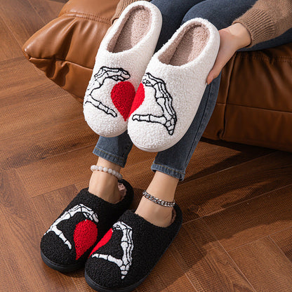 Funny Halloween Love Skull-hand Slippers Home Non-slip Soft Bottom
