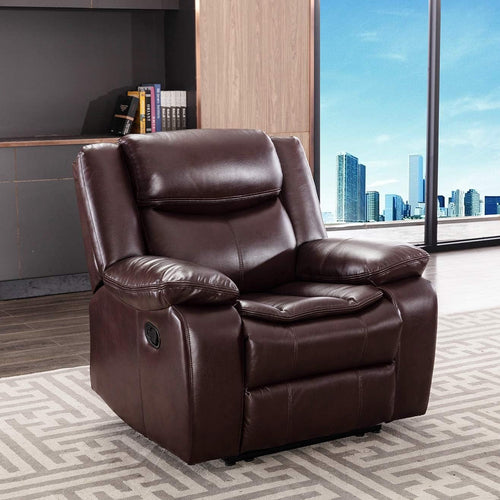 Breathable Leather Manual Recliner With Wide Back Cushion