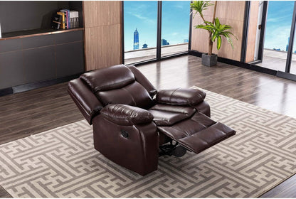 Breathable Leather Manual Recliner With Wide Back Cushion
