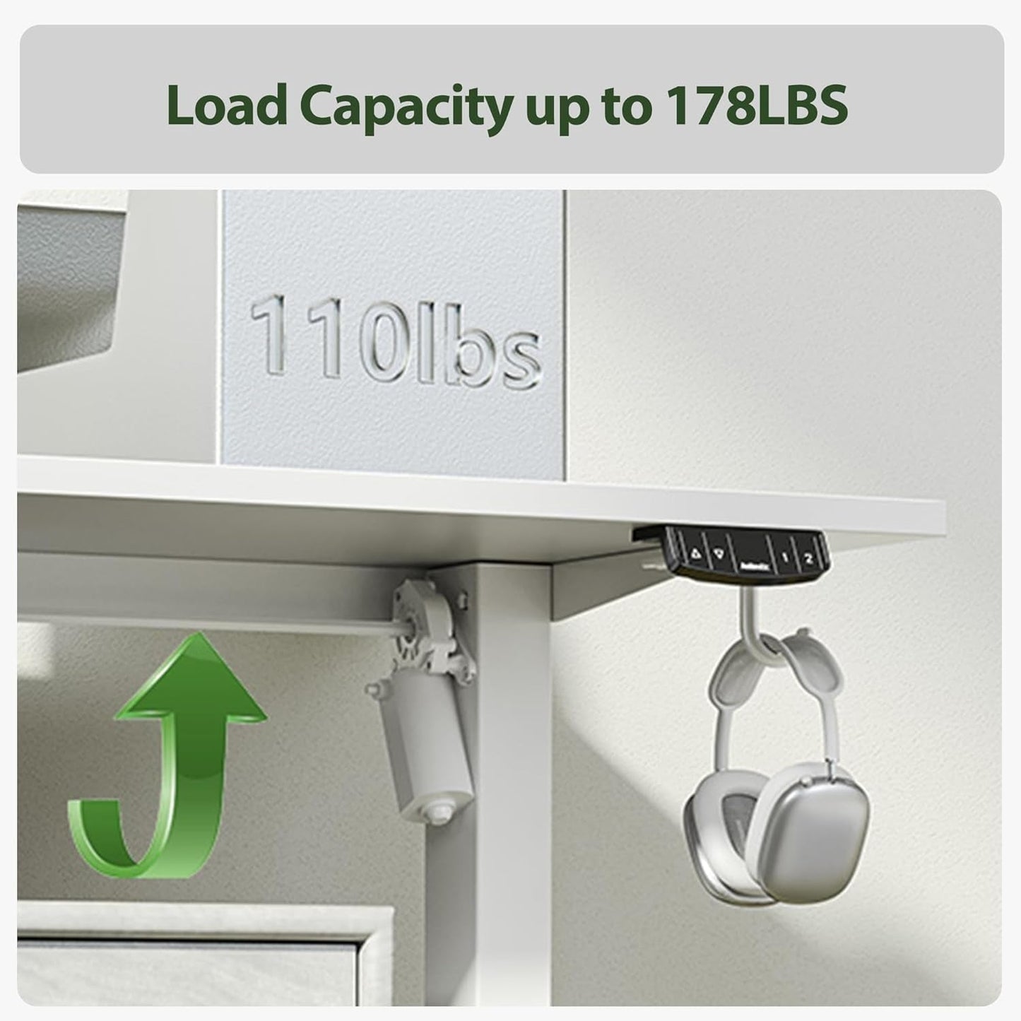 Electric L Shaped Standing Desk 63X55 White Sit Stand