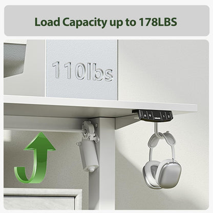 Electric L Shaped Standing Desk 63X55 White Sit Stand