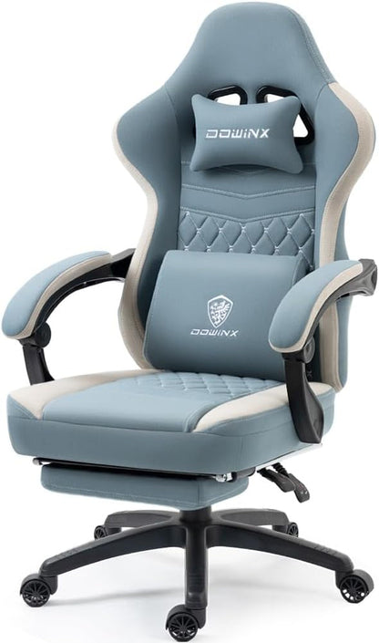 Blue Gaming Chair With Pocket Spring Cushion For Long Gaming Sessions