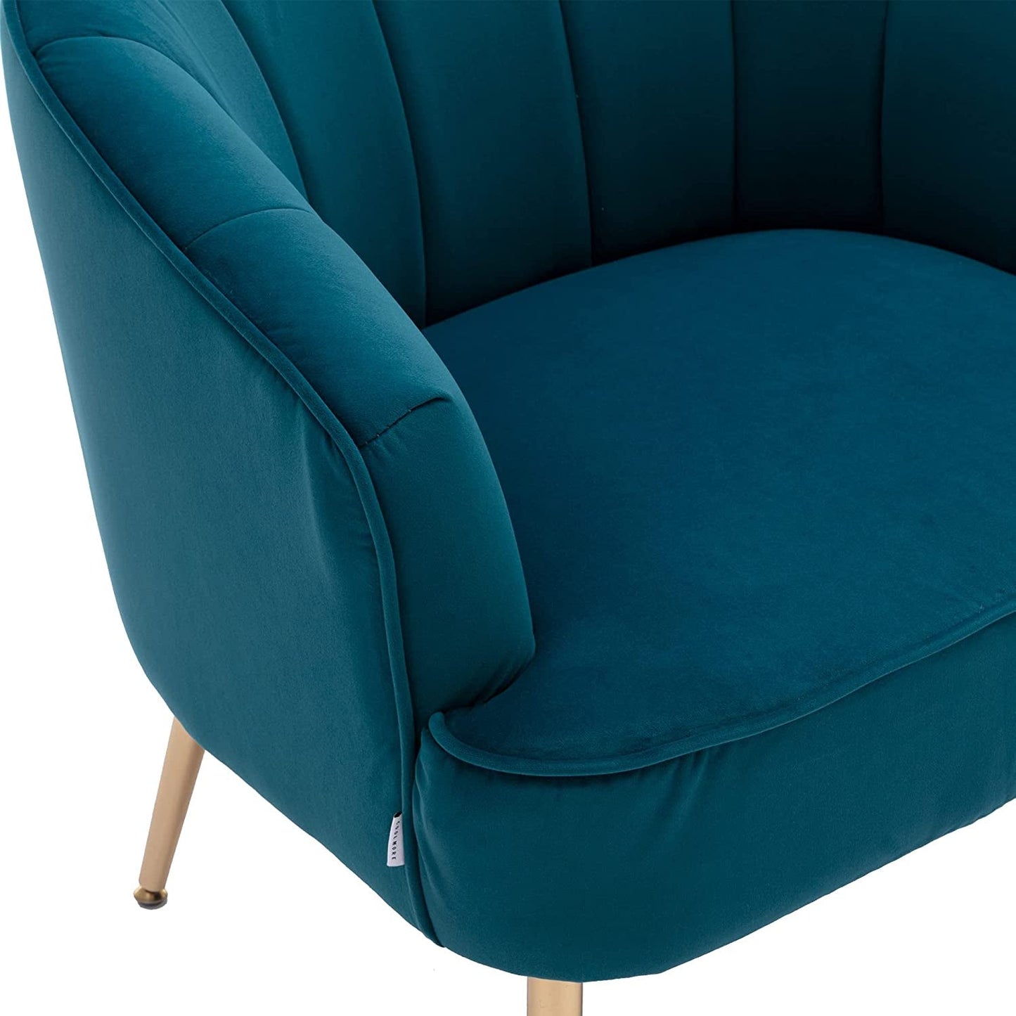 Teal Velvet Accent Chair With Golden Legs Ultra Plush