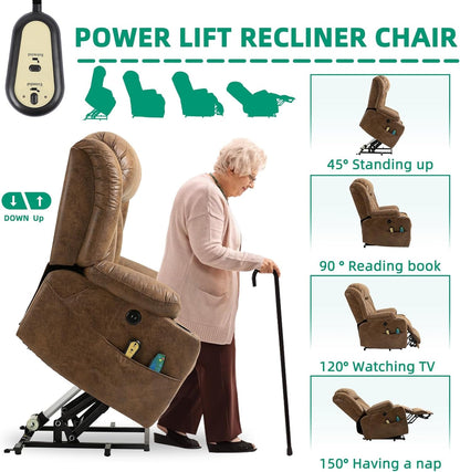 Tall Man Lift Recliner With Massage For Extended Comfort
