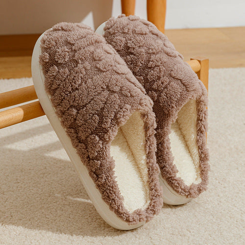Home Fuzzy Slipper Unisex Cartoon Winter Plush Slipper Anti-Skid Soft