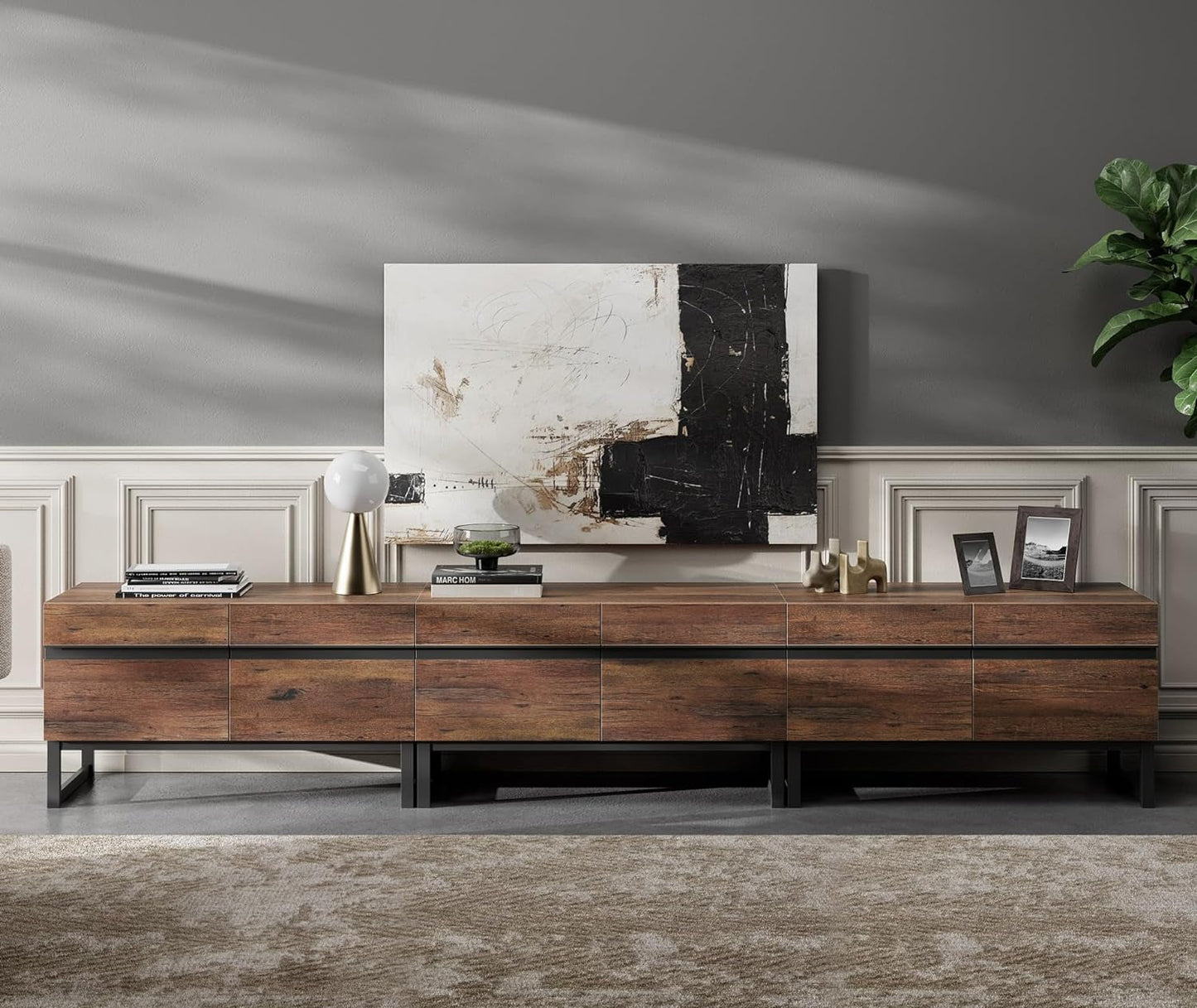 3 In 1 Modern TV Stand For TVs Up To 110 Inches With Storage Cabinets