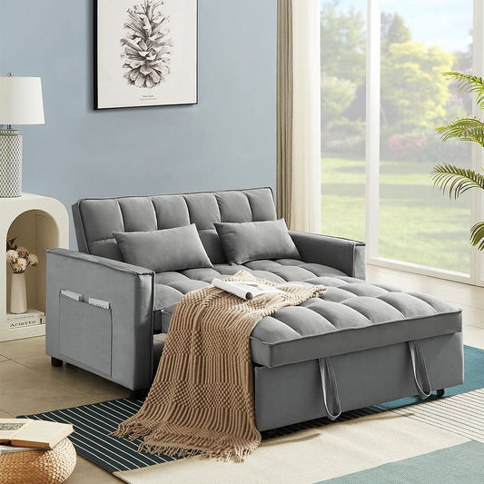 Adjustable Backrest Sleeper Sofa Bed With Pull Out