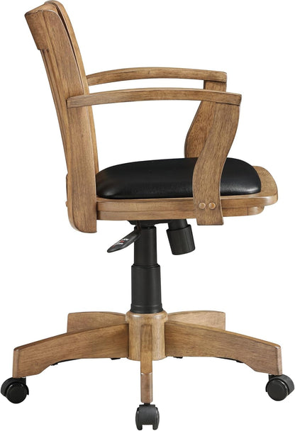 Banker Desk Chair With Padded Seat And Adjustable Height
