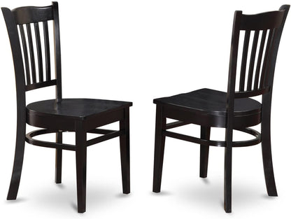 Black Round Dining Table Set 3 Piece Wood Dining Chairs