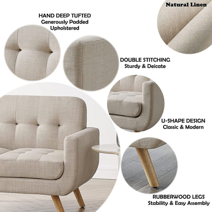 Beige Accent Armchair For Living Room Modern Design
