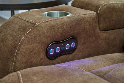 Wolfridge Dark Brown Power Recliner With USB Ports