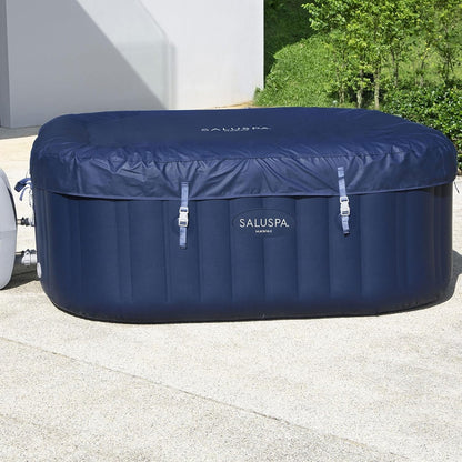 Blue 6 Person Inflatable Hot Tub Square With 140 Jets