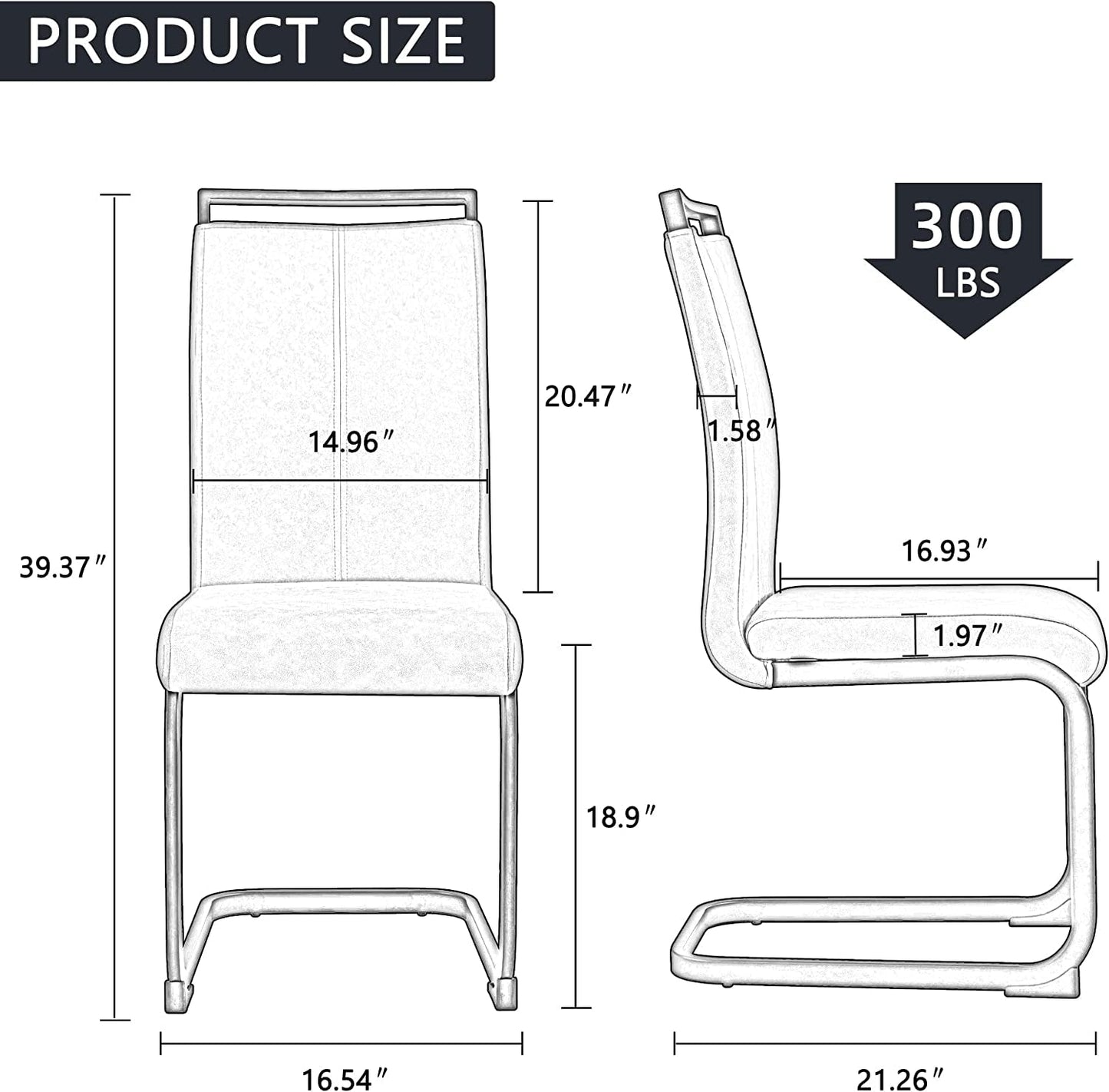 Black Dining Chairs 4 Pack With Faux Leather Seats