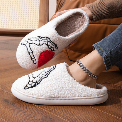 Funny Halloween Love Skull-hand Slippers Home Non-slip Soft Bottom
