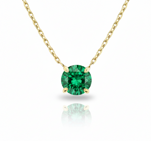 Alira Solitaire Emerald Necklace