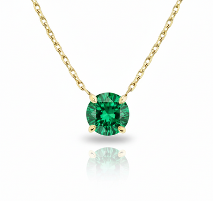 Alira Solitaire Emerald Necklace