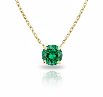 Alira Solitaire Emerald Necklace