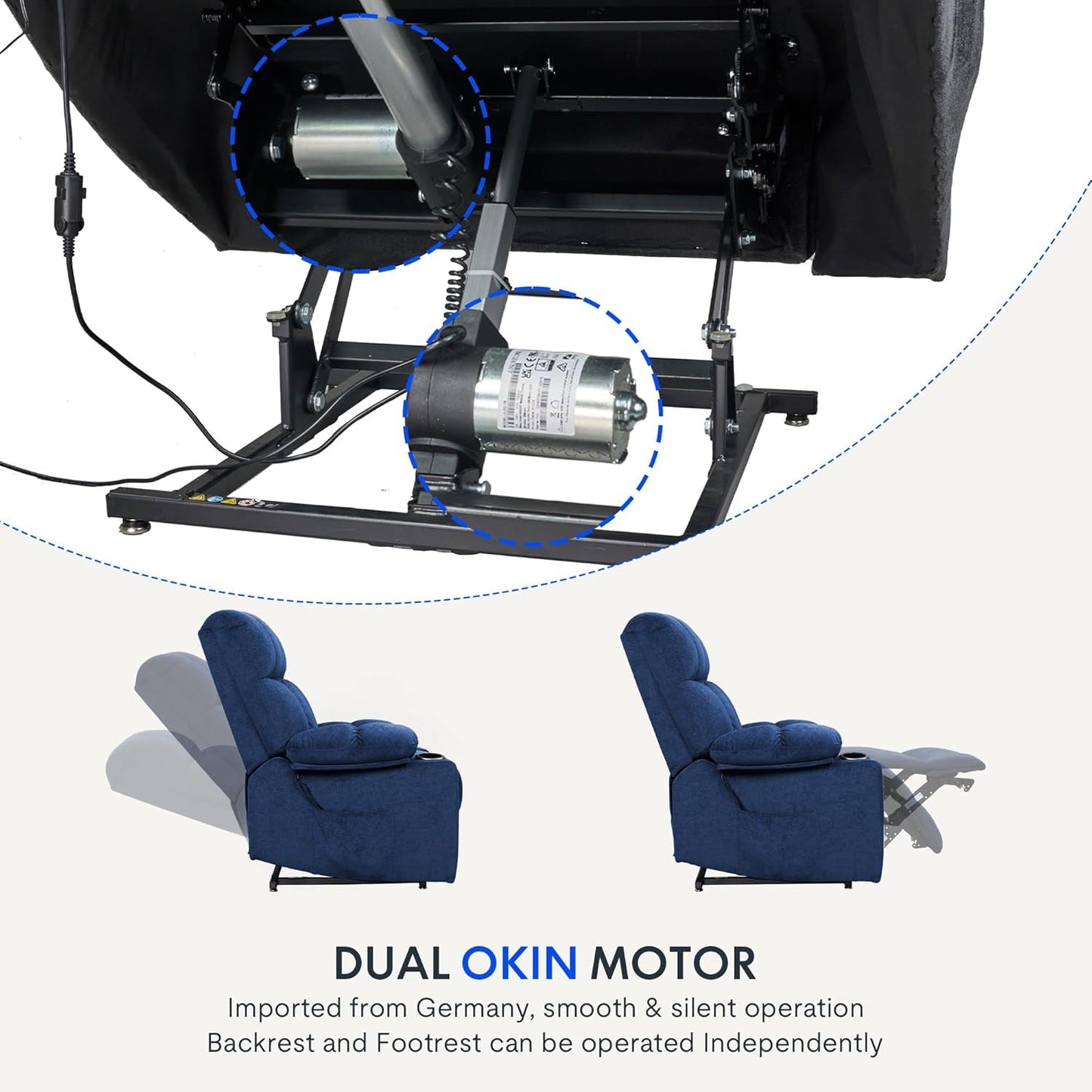 XL5 Dual OKIN Power Lift Recliner With Massage And Heat