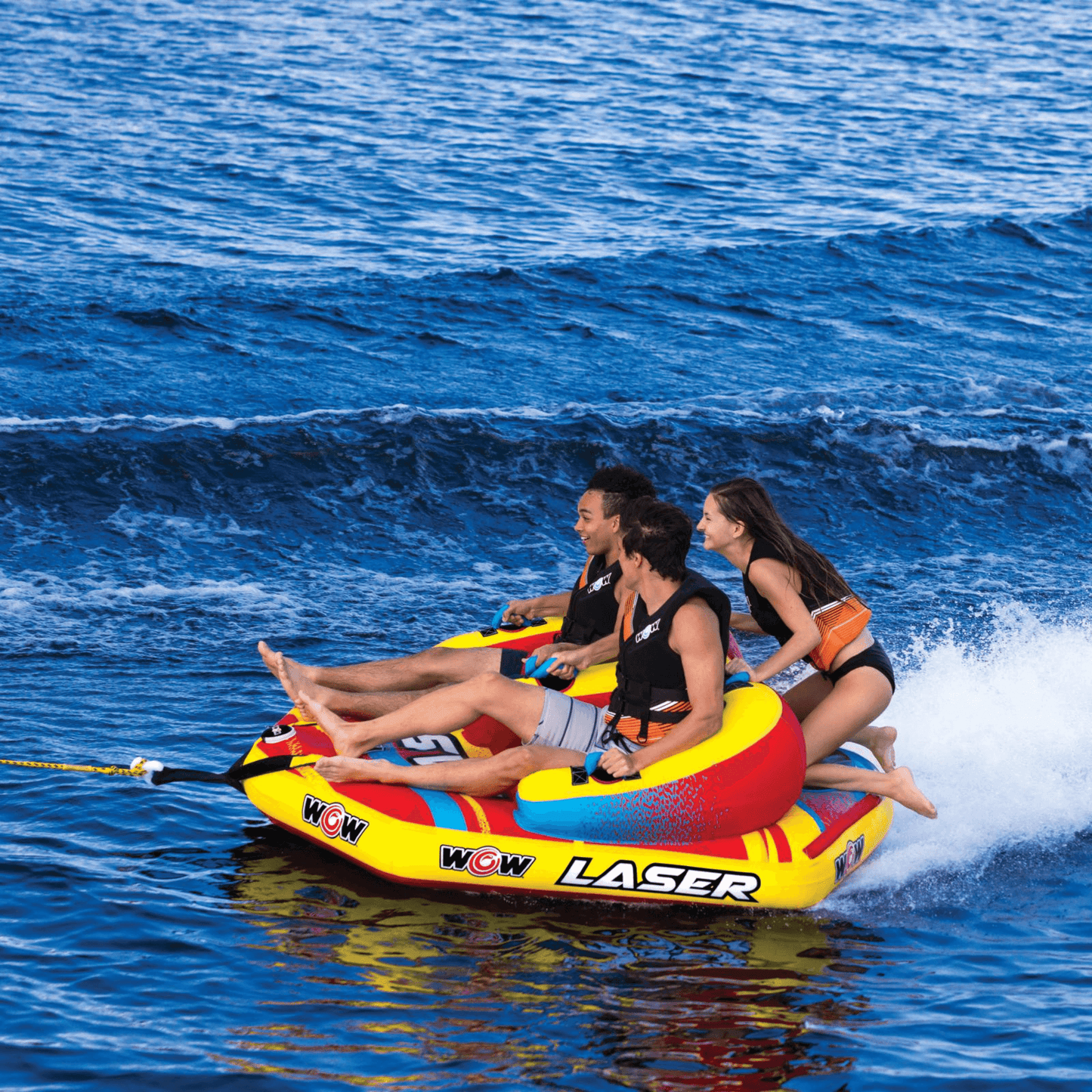 WOW Watersports Laser 3-Person Towable for Sitting and Kneeling Riding