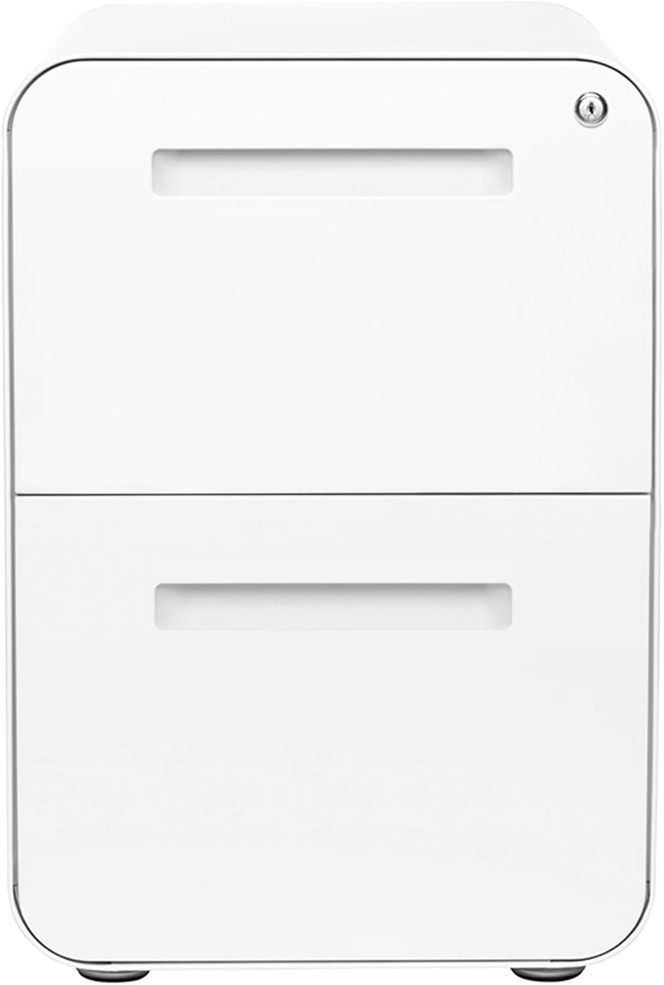 White 2 Drawer Mobile File Cabinet With Lock Under Desk