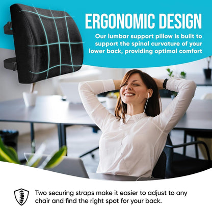 XL Memory Foam Seat Cushion Lumbar Support Office Chair