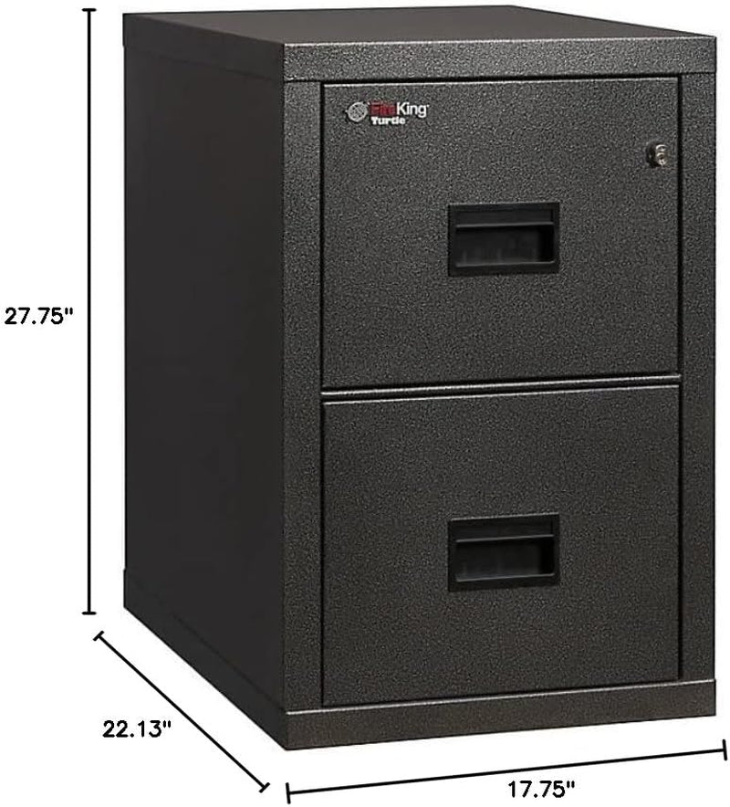 Black 2 Drawer Fire Safe Legal Letter File Cabinet