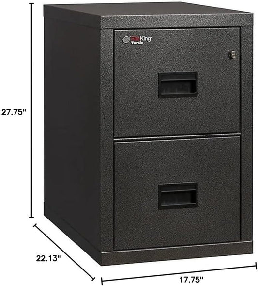 Black 2 Drawer Fire Safe Legal Letter File Cabinet