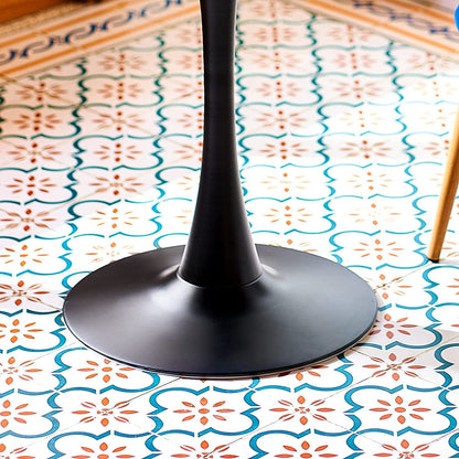 32 Inch Round Dining Table With Faux Marble Top Modern